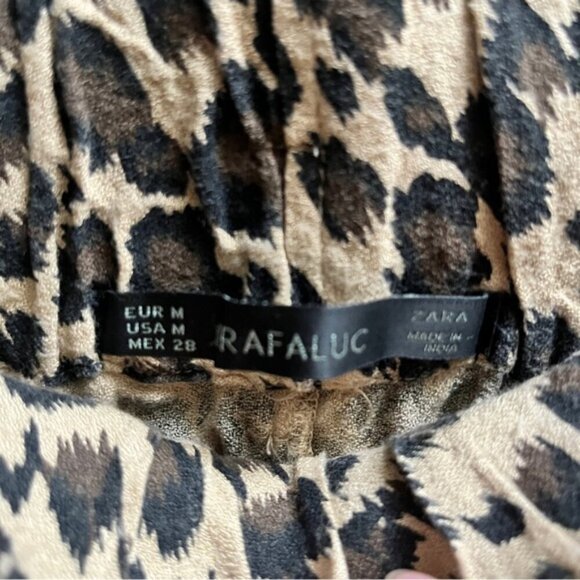 Zara Leopard pull on trouser joggers Sz M - Picture 7 of 11
